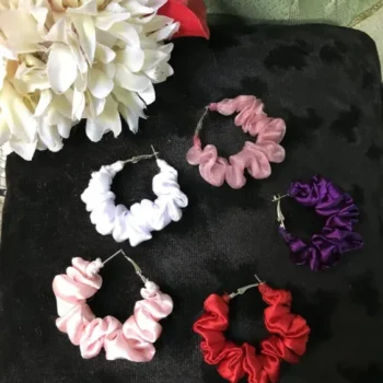 Silk Scrunchies Hoop Earrings